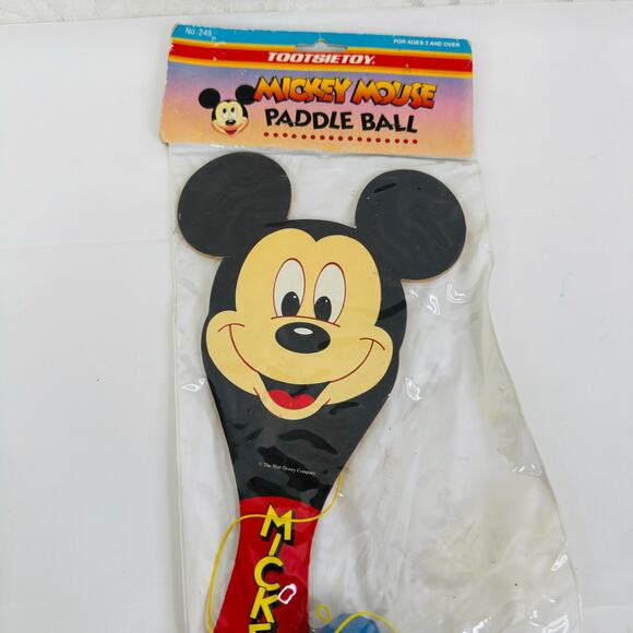 5 for $25| 1990 VTG Tootsie Toy Mickey Mouse Paddle Ball Unopened Package - Picture 4 of 4